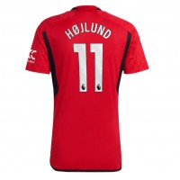 Fotballdrakt Herre Manchester United Rasmus Hojlund #11 Hjemmedrakt 2023-24 Kortermet